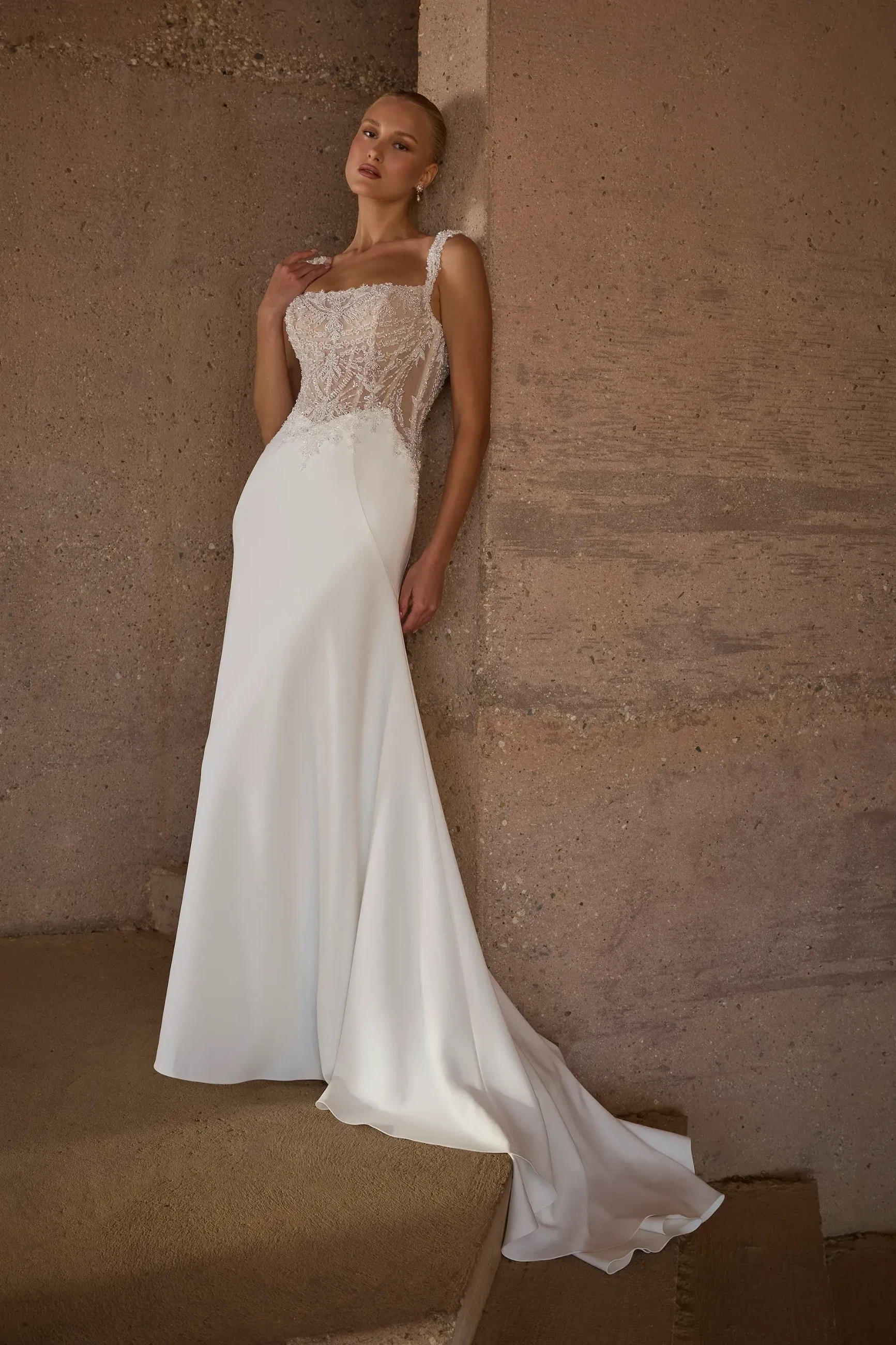 Blonde in White Casablanca Dress
