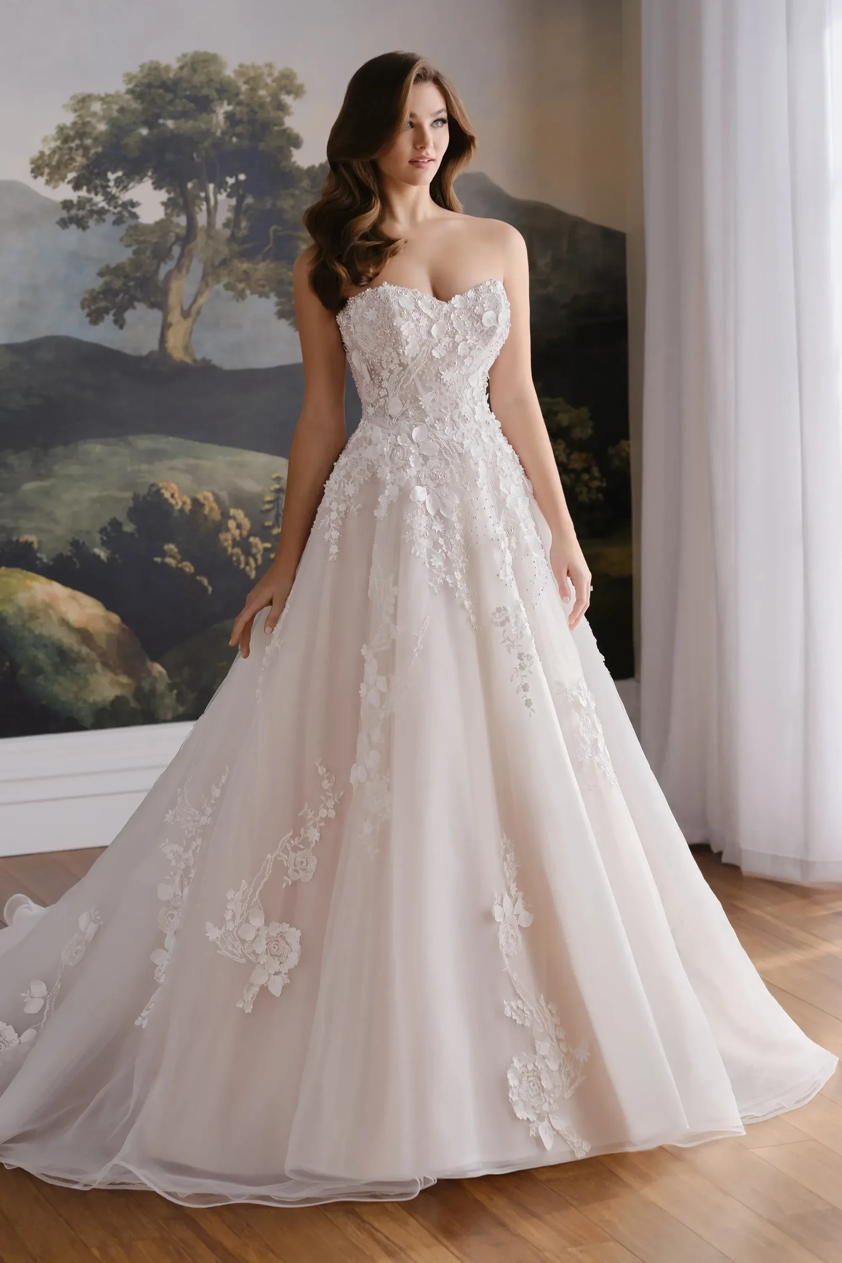 Brunette in White Martin Thornburg Dress