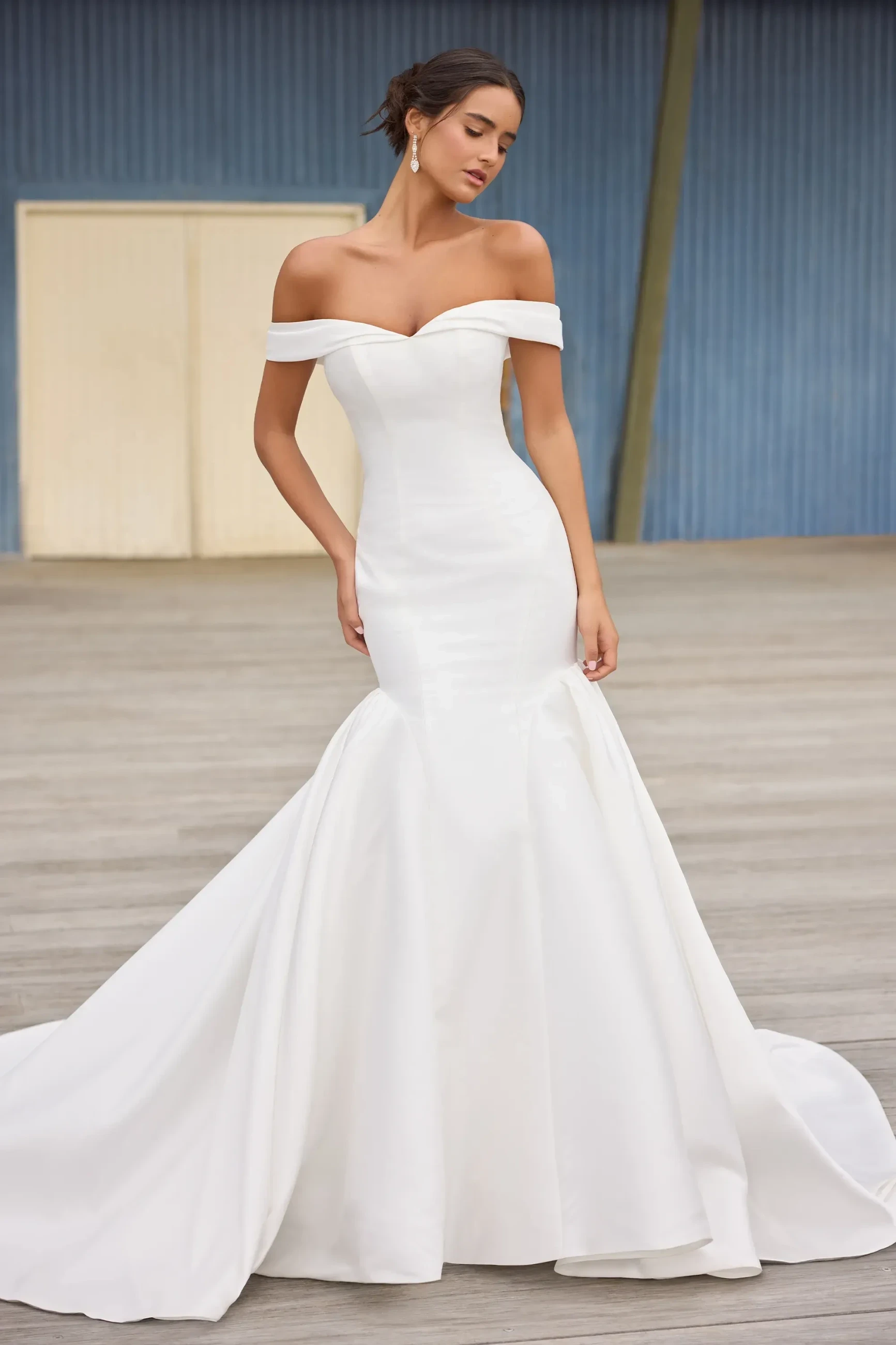Brunette in White Sopia Tolli Dress