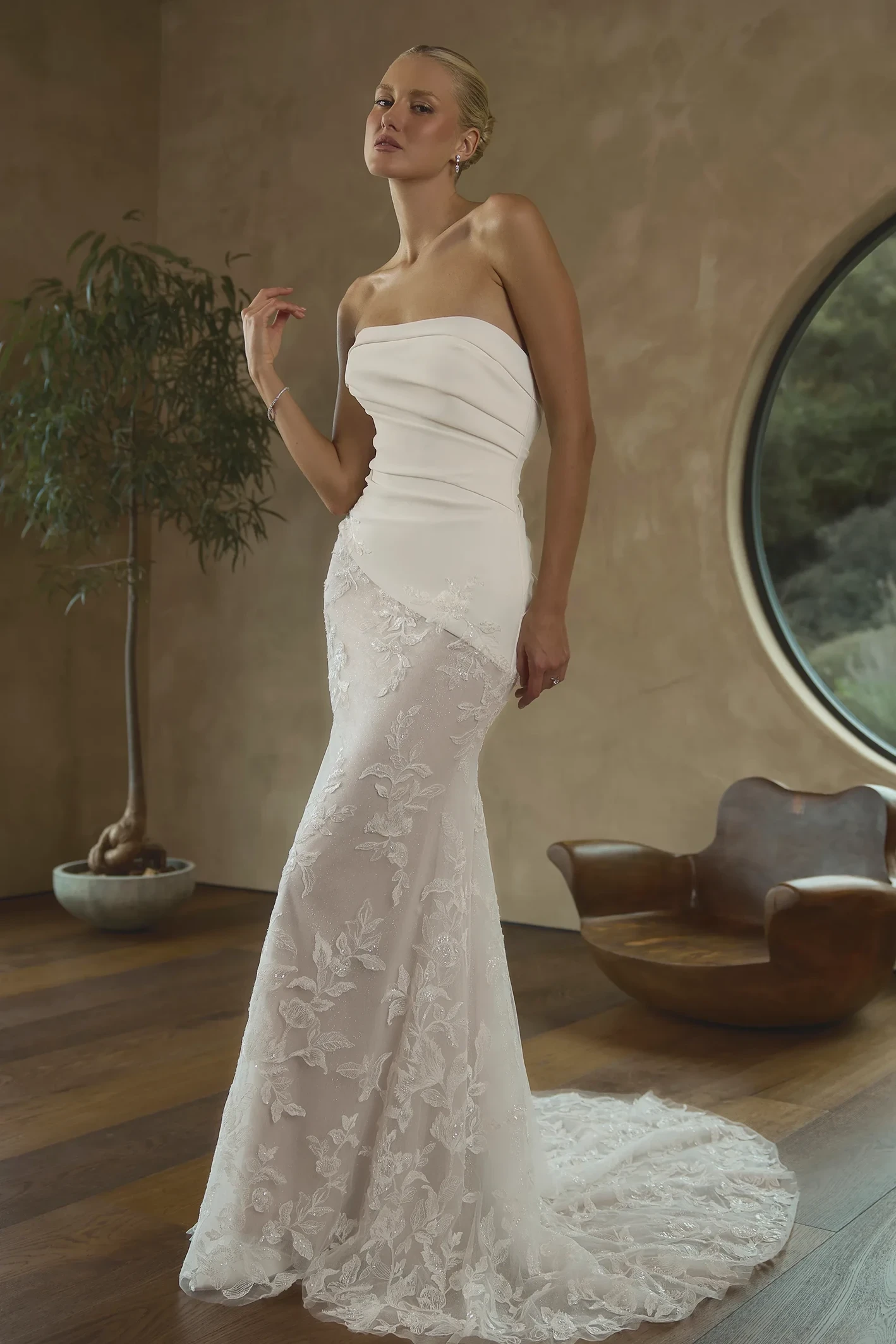 Blonde in White Casablanca Dress