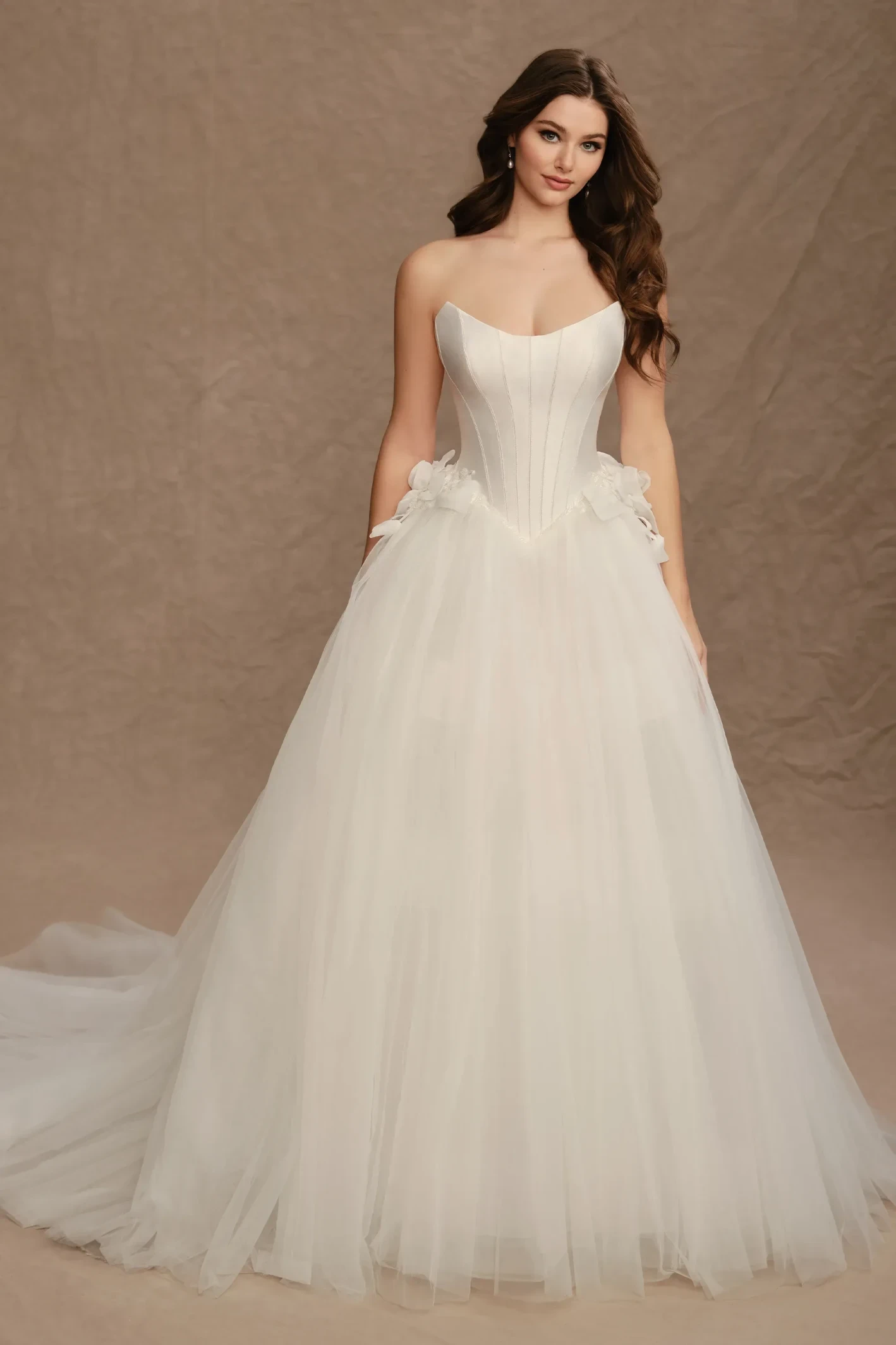 Brunette in White Martin Thornburg Dress