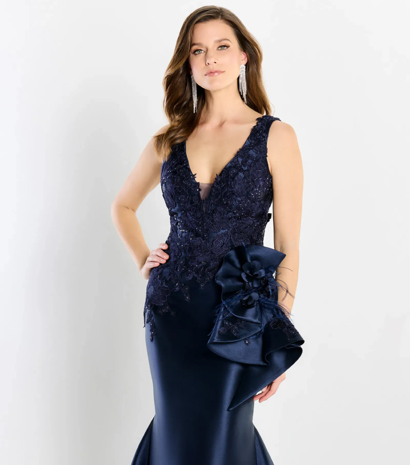 Mother of Bride in dark blue dress